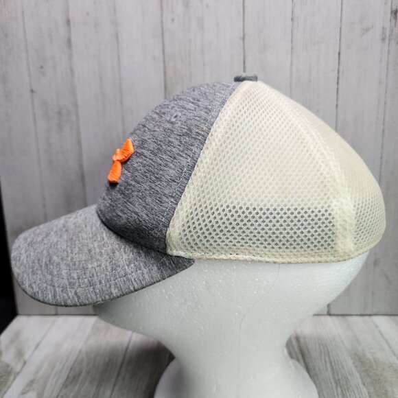 Under Armour Hat Cap Youth Kids Boys Size XS/SM Mesh Gray White Stretch Fit - Picture 2 of 6
